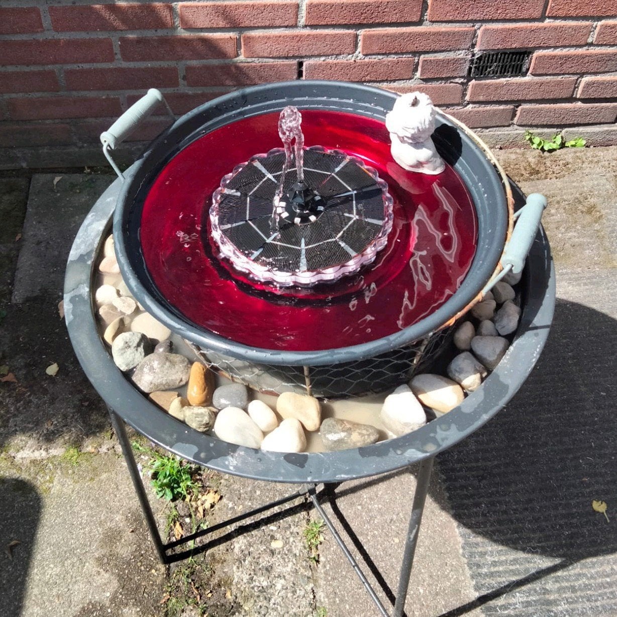 Tafel Fontein / Vogelbad.🌿🐦‍⬛Solar  + Verlichting, Ophalen, Fontein