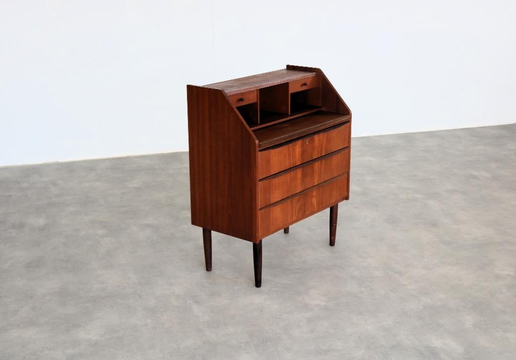 vintage secretaire | teak | jaren 60 | Deens, Gebruikt, ., Ophalen of Verzenden, .