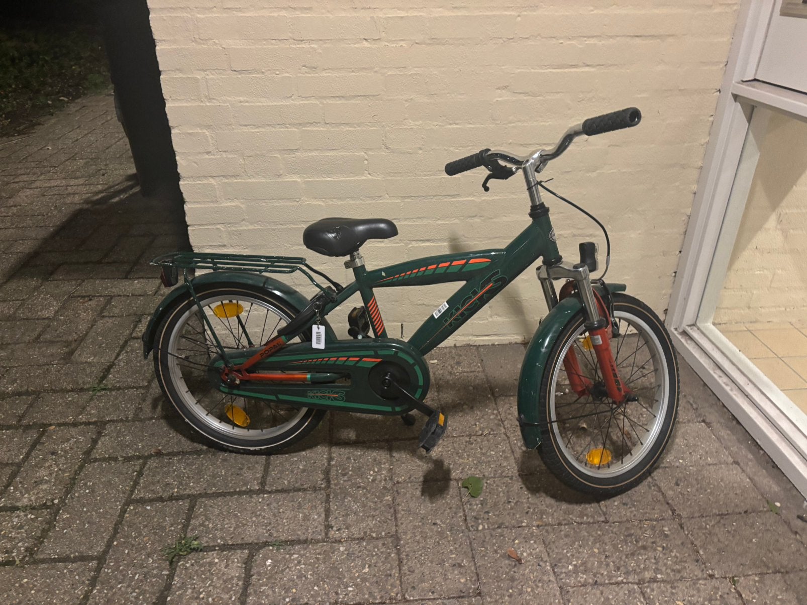 Groene Popal fiets, Ophalen, Terugtraprem, 18 inch, Handrem