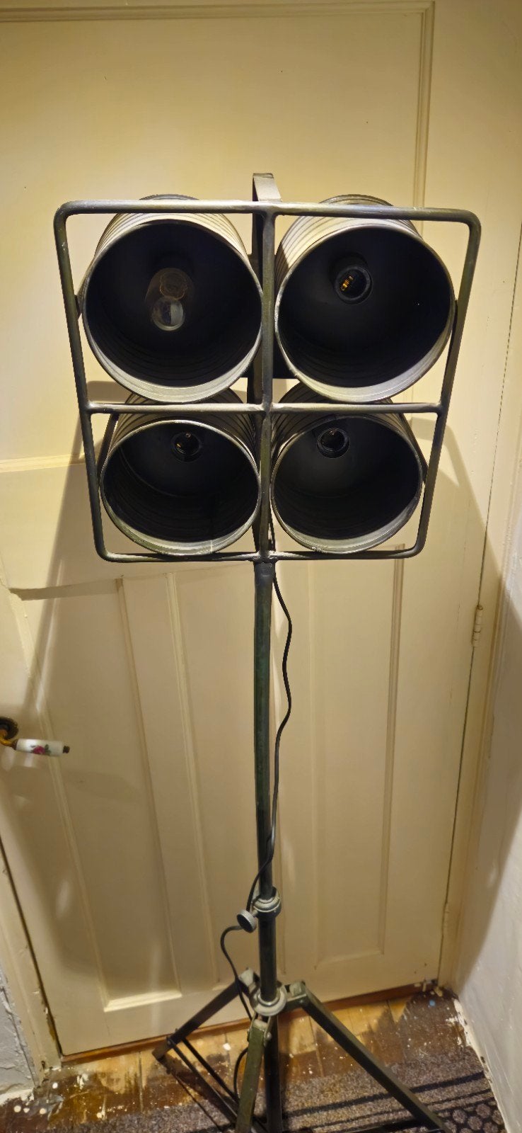 Vintage industriële statieflamp, Ophalen, Gebruikt, E27 (groot), 150 tot 200 cm
