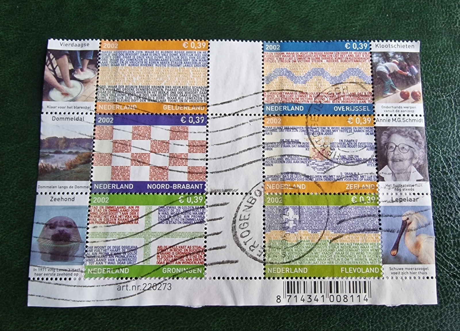 kv1352 Nederlandse postzegels 2002 - Provincies en thema's, Ophalen of Verzenden, Na 1940, Gestempeld