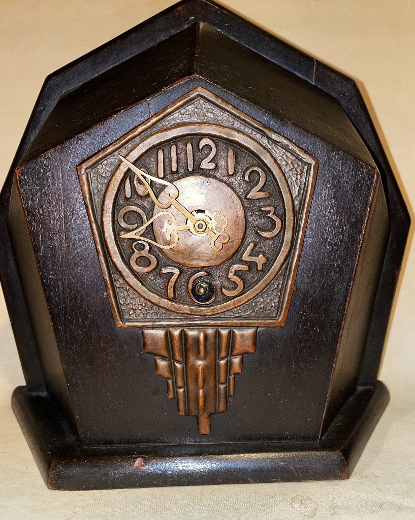 ! Zeer bijzonder model Amsterdamse school / Art Deco KLOK !, Ophalen of Verzenden