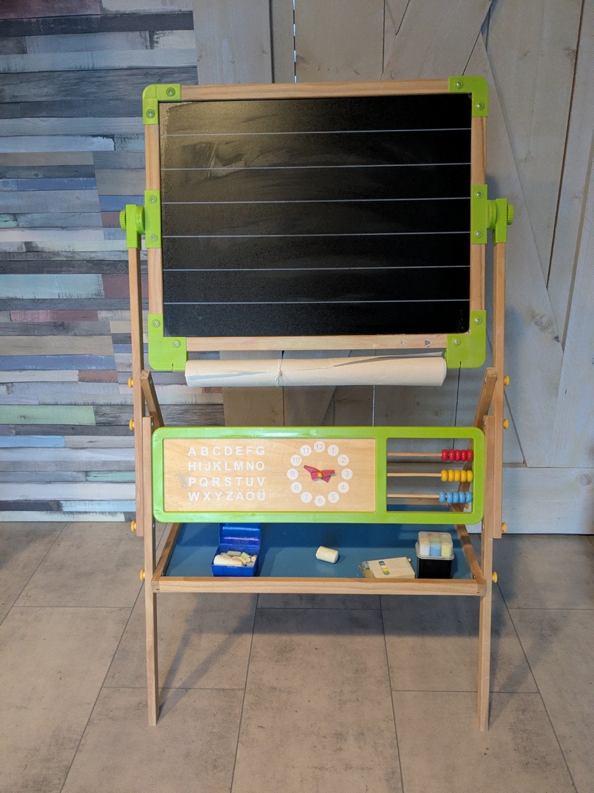 leerzaam schoolbord en magneetbord in 1, Ophalen, Zo goed als nieuw, Krijtbord