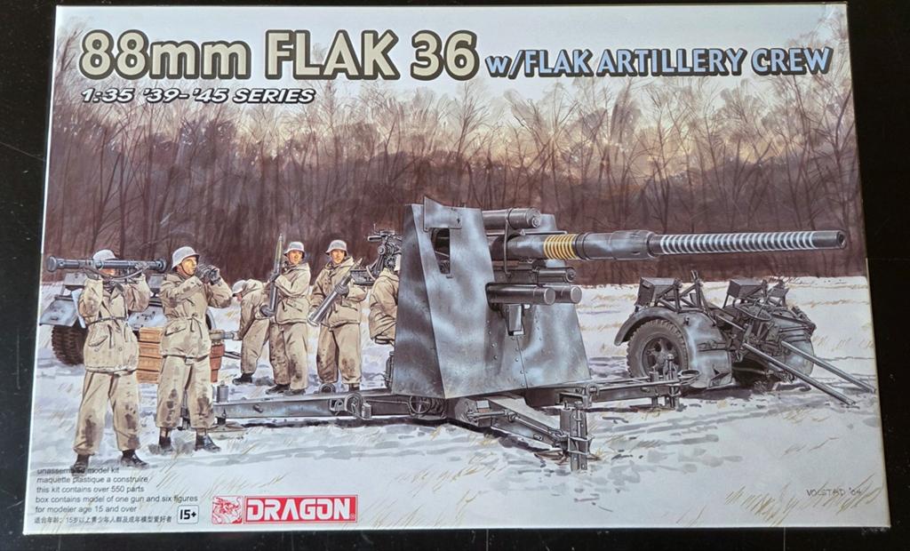 Dragon 88mm FLAK 36 w/FlaK Artillery Crew 1:35, Overige merken, Tank, 1:32 tot 1:50, Ophalen of Verzenden