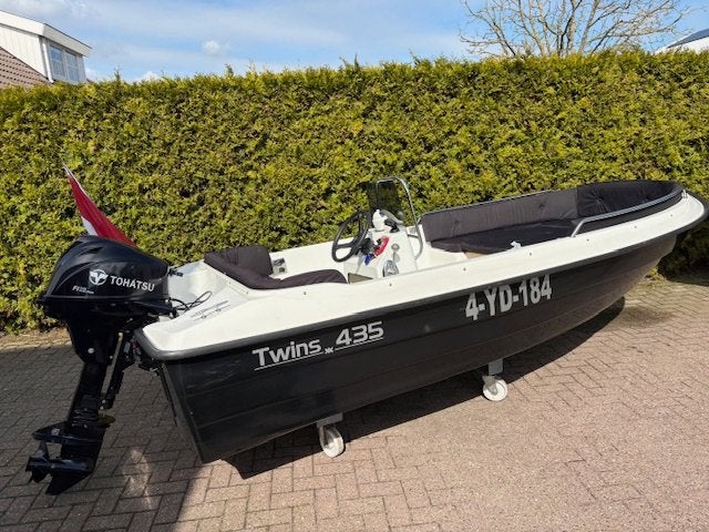 VAARKLAAR!! Twins 435 met Tohatsu 20 PK en Dekzeil, Watersport en Boten, Vis- en Consoleboten, Overige merken, 4 m, Overige brandstoffen