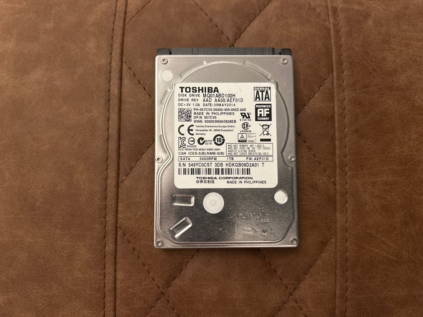 Toshiba MQ01ABD100H 1TB SATA HDD - Interne Harde Schijf, Computers en Software, Harde schijven, Intern, Gebruikt, Ophalen of Verzenden
