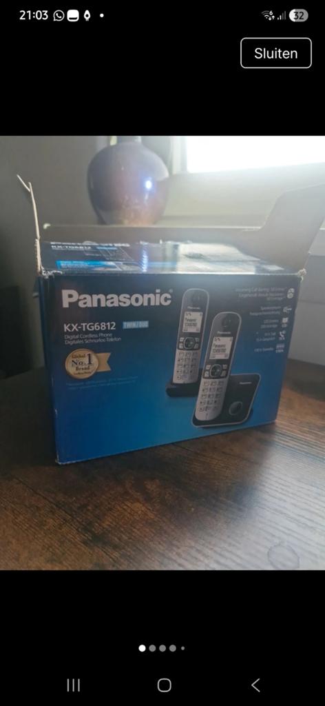 Panasonic Twin Duo Huistelefoon Set - Nieuw & Compleet, Telecommunicatie, Ophalen of Verzenden, Nieuw, 2 handsets