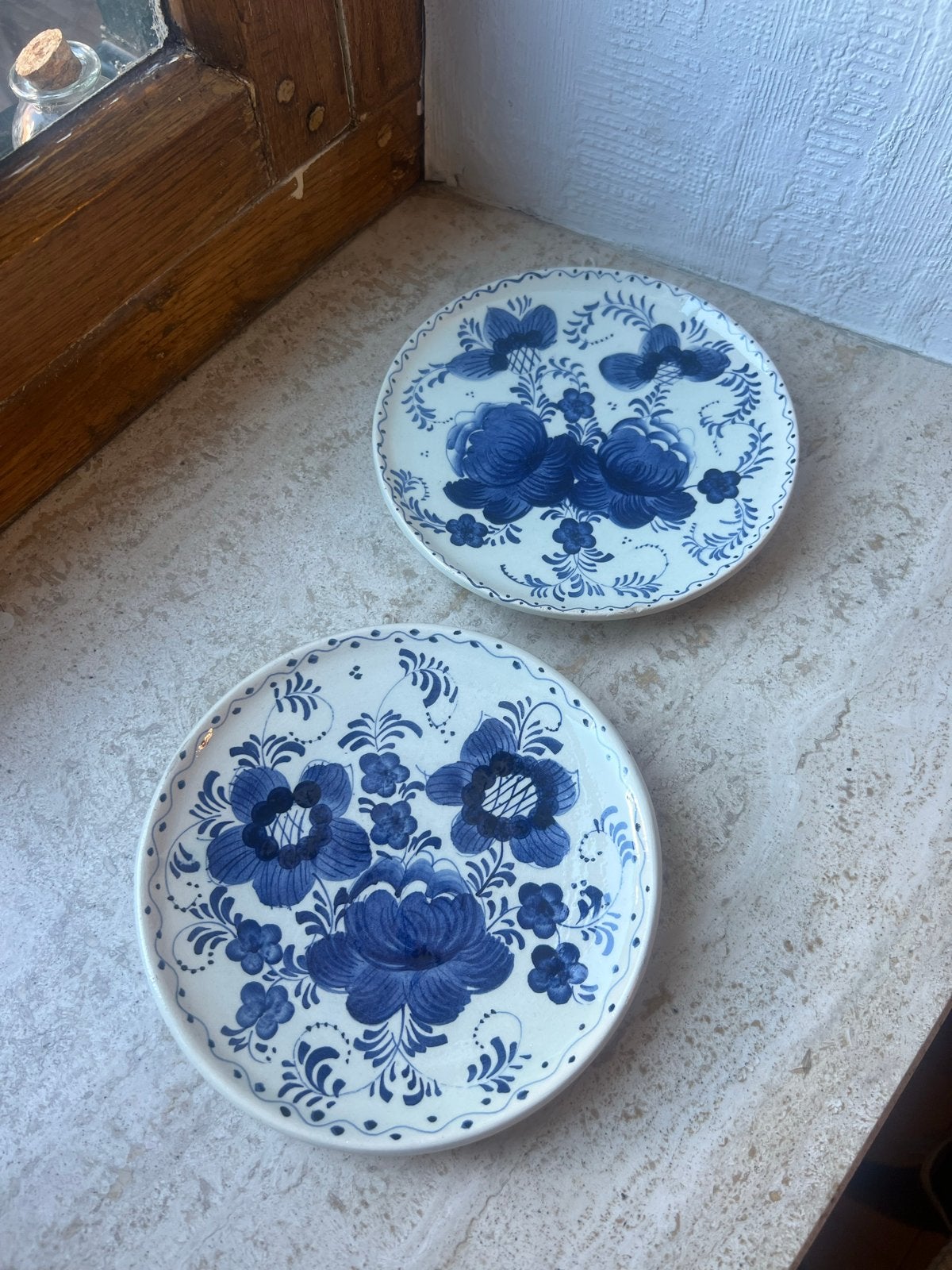 Set van 2 handgeschilderde Delft Blauw wandborden, Ophalen