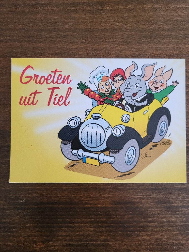 Flipje en zijn vriendjes - Groeten uit Tiel - Ansichtkaart, Ophalen of Verzenden, 1980 tot heden, Ongelopen, Stad of Dorp