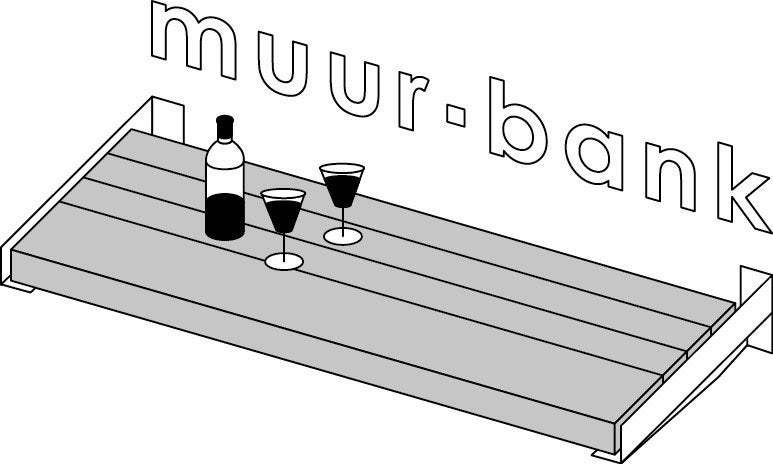 Muurbank == Muur-Bank == als nieuw == buitenbank, Tuin en Terras, Ophalen, Zo goed als nieuw, Hout