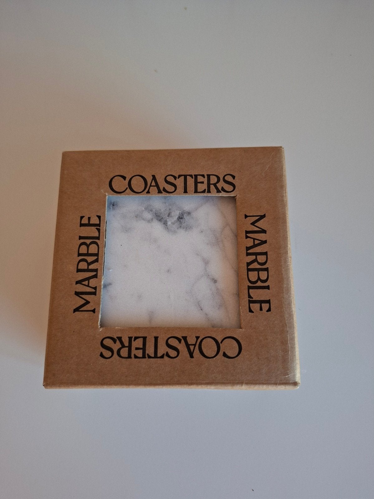 Nieuwe marmeren onderzetters - 4 stuks (10x10cm), Ophalen, Steen/keramiek, Glasonderzetter, Nieuw