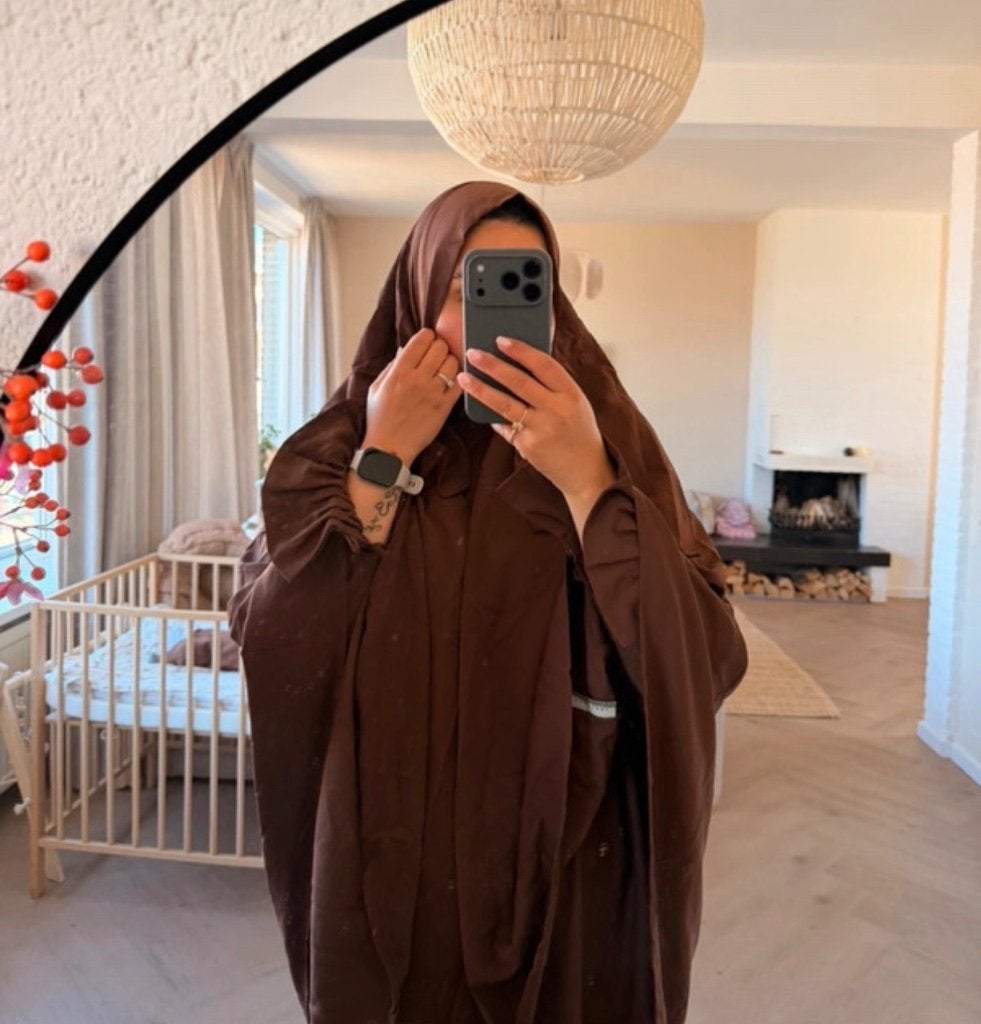 Arabische kleding/Abaya en Khimaar set/ Hoofddoek /, Kleding | Dames, Maat 38/40 (M), Verzenden, Beige, Nieuw