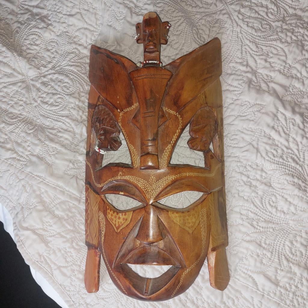 Handgesneden Afrikaans Houten Masker - Decoratief, Antiek en Kunst, Kunst | Niet-Westerse kunst, Ophalen