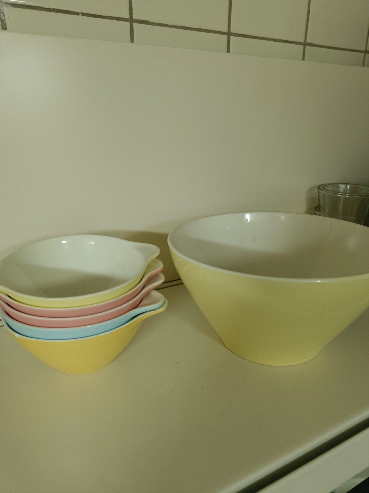 Vintage Brocante Maastrichtse Aardewerk Schalen - Pastelkleu, Ophalen
