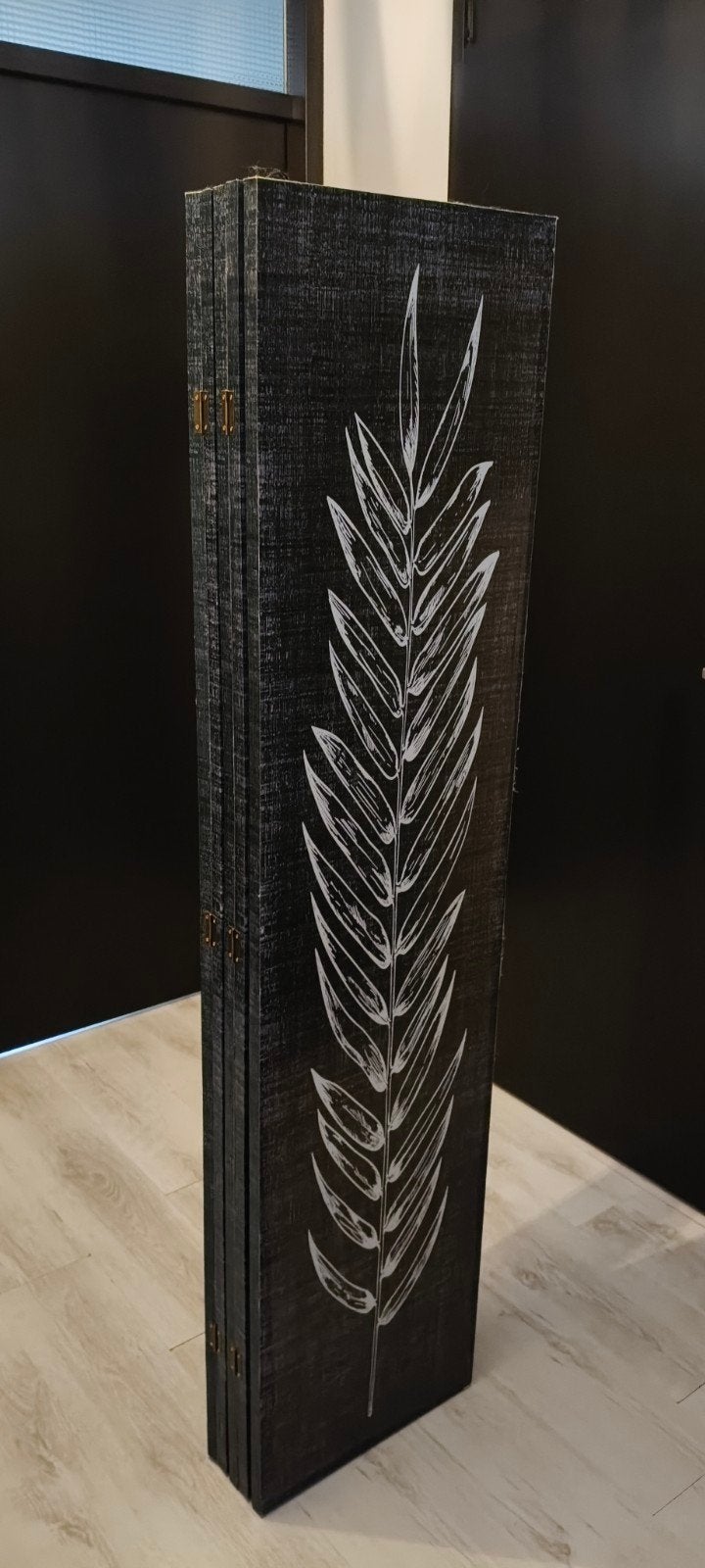 Kamerscherm met verenprint - Zwart/Wit, 200 x 170 x 2,5 cm, Huis en Inrichting, Ophalen, Gebruikt