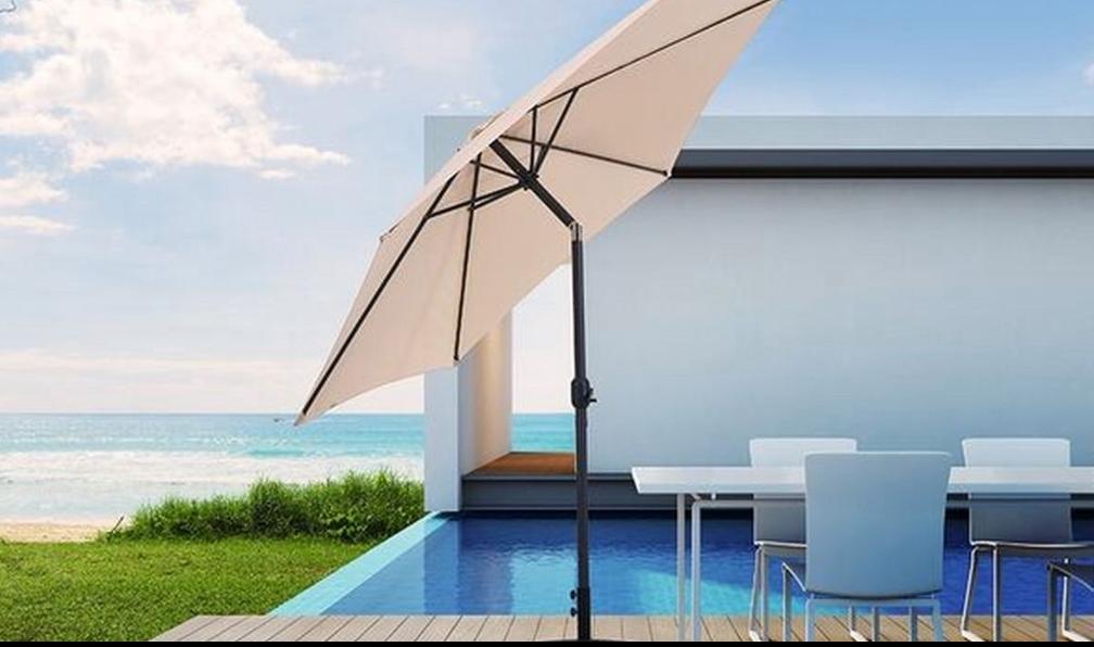 Parasol creme nieuw in doos, Ophalen of Verzenden, Nieuw, Minder dan 1 meter, Zweefparasol