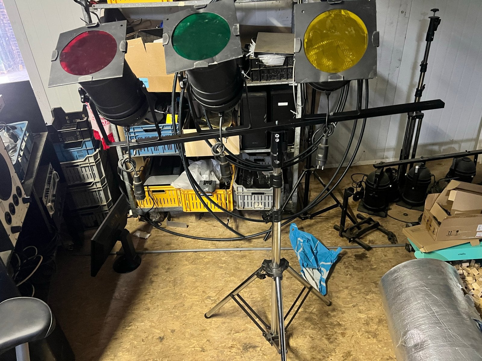 Eurolite PAR-56 Profi Spots met statief en kleurenfilters, Ophalen, Gebruikt