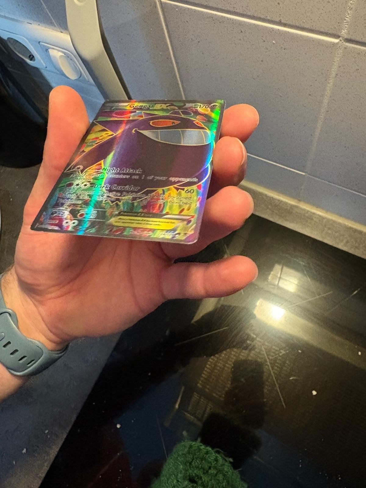 Gengar EX Full Art Pokémon Kaart, Ophalen of Verzenden, Gebruikt, Losse kaart, Foil