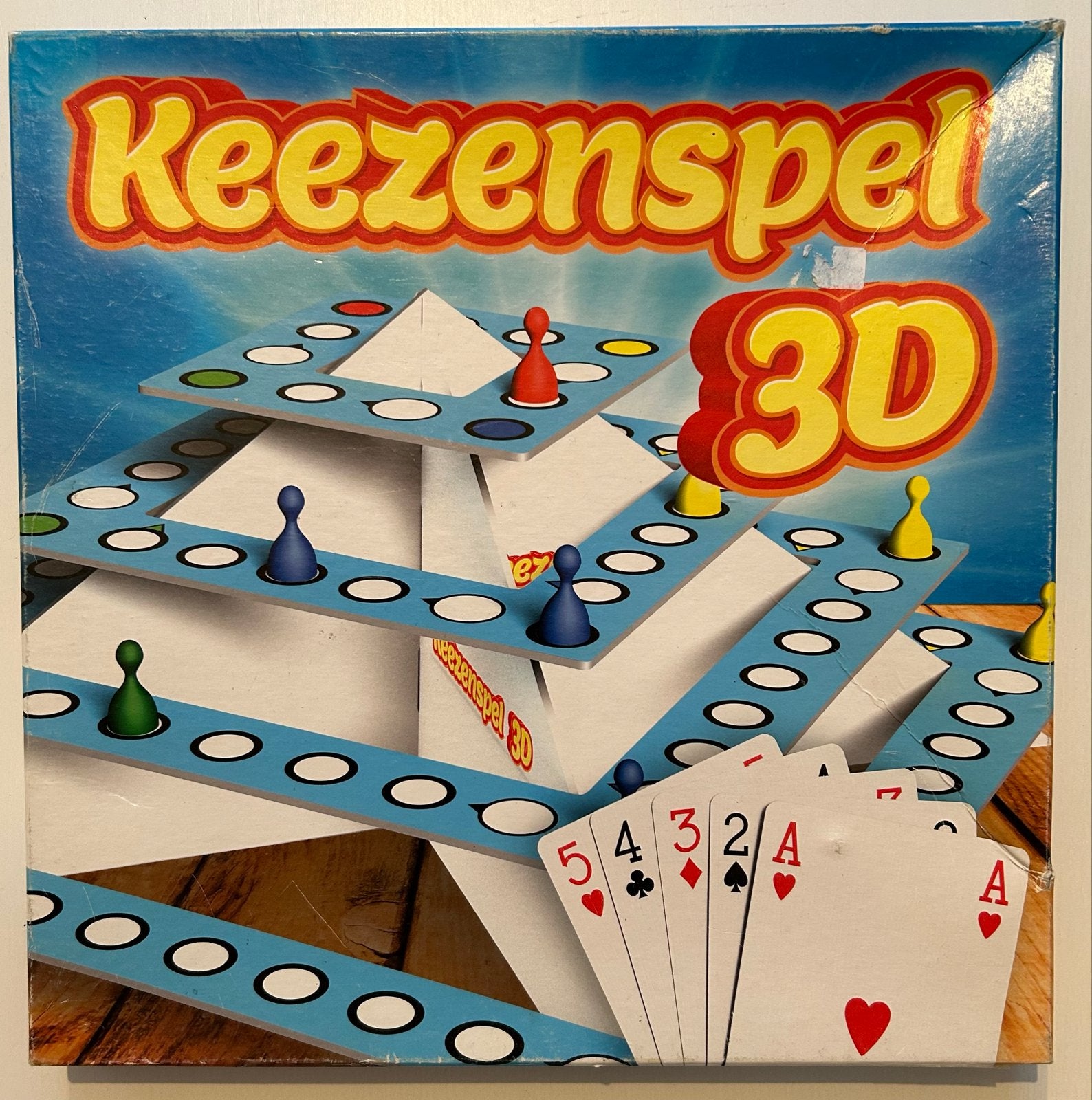 3D Keezenspel Oud Hollands Keezen Bordspel - 2 tot 4 Spelers, Een of twee spelers, Ophalen of Verzenden, Zo goed als nieuw