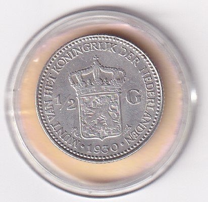 1/2 Gulden 1930  Zeer Goed, Postzegels en Munten, ½ gulden, Verzenden, Zilver, Koningin Wilhelmina