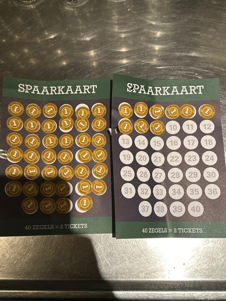 Volle spaarkaart voor kaartjes harry potter theater, Tickets en Kaartjes, Theater | Musical, Twee personen