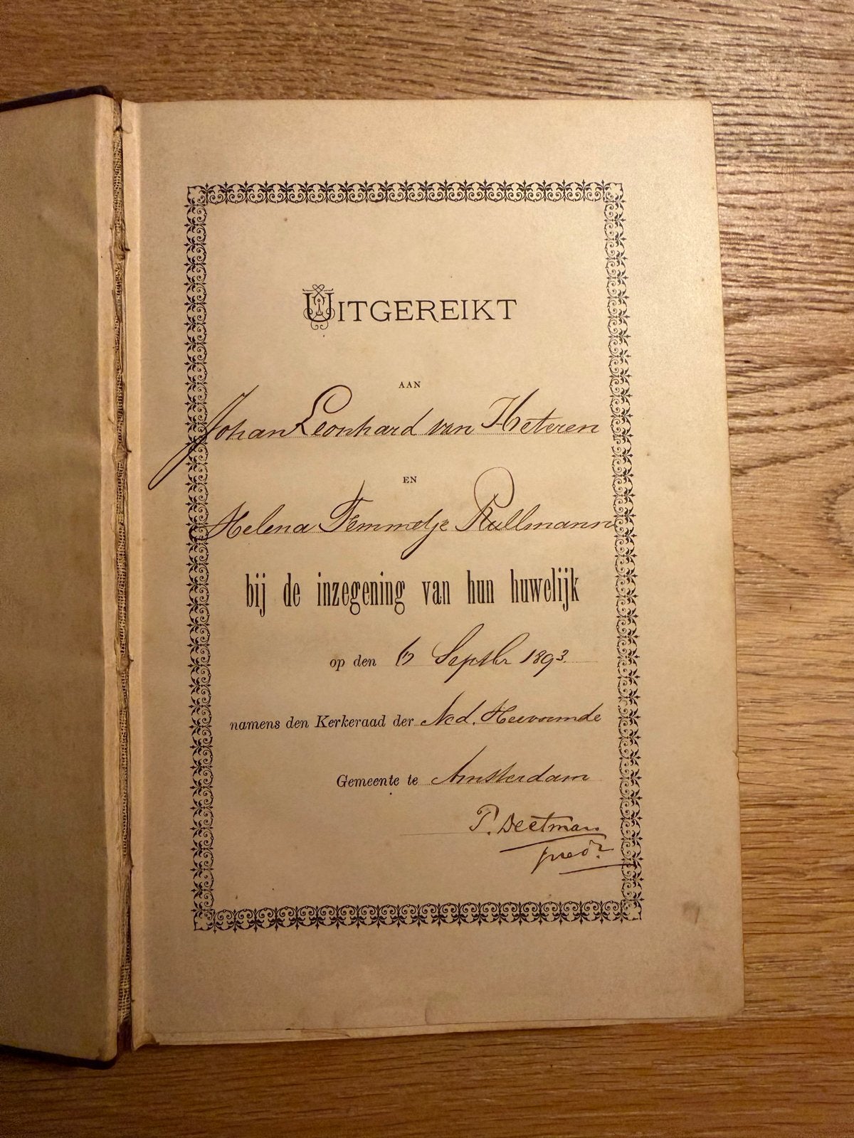 Antieke Bijbel uit 1891 - Huwelijksgeschenk 1893, Ophalen of Verzenden