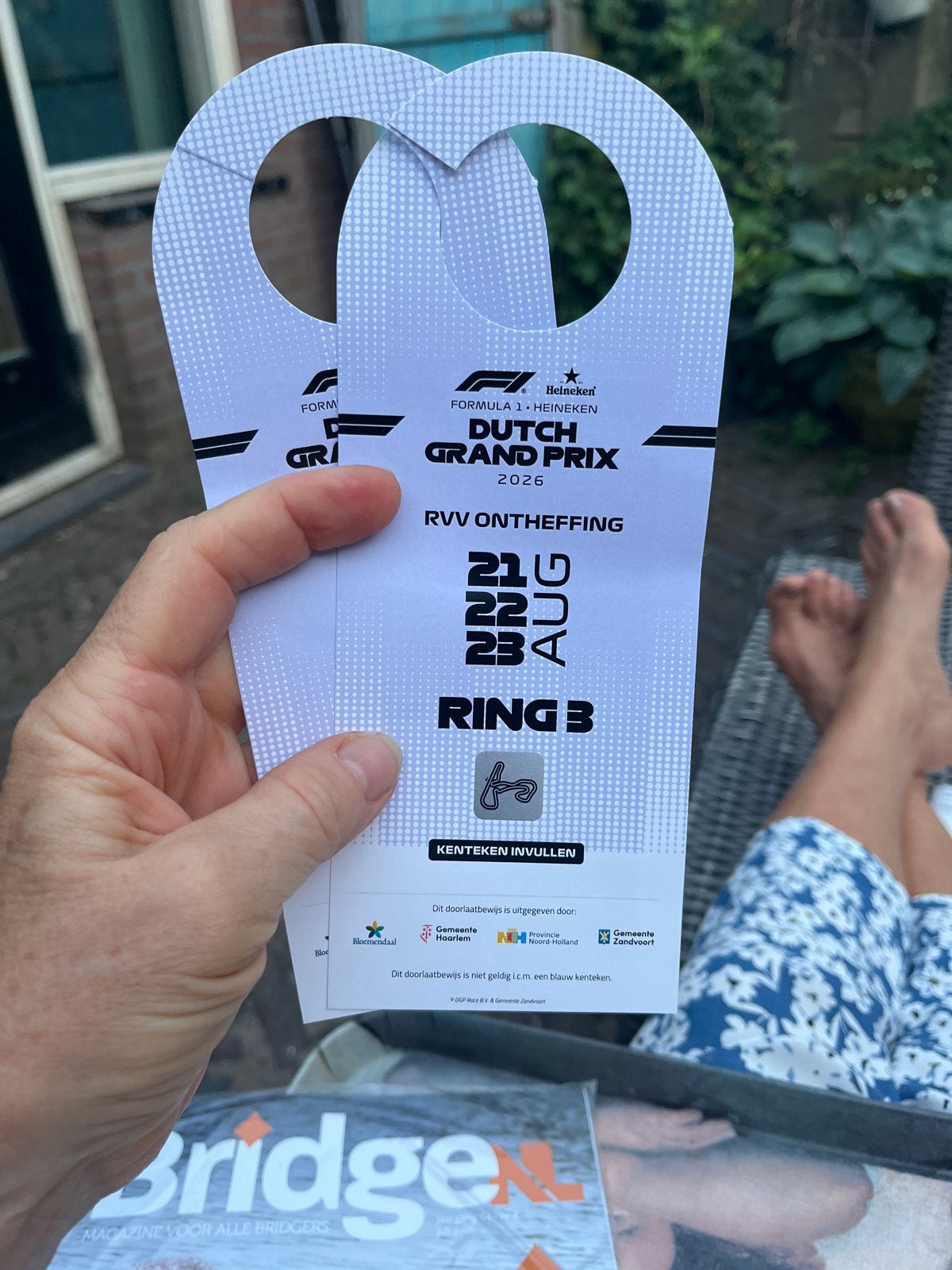 Doorlaatbewijs gebied 3  Formule 1 2026 Zandvoort, Ophalen, Formule 1