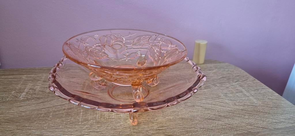 Roze persglas schalen set - Vintage, Ophalen of Verzenden