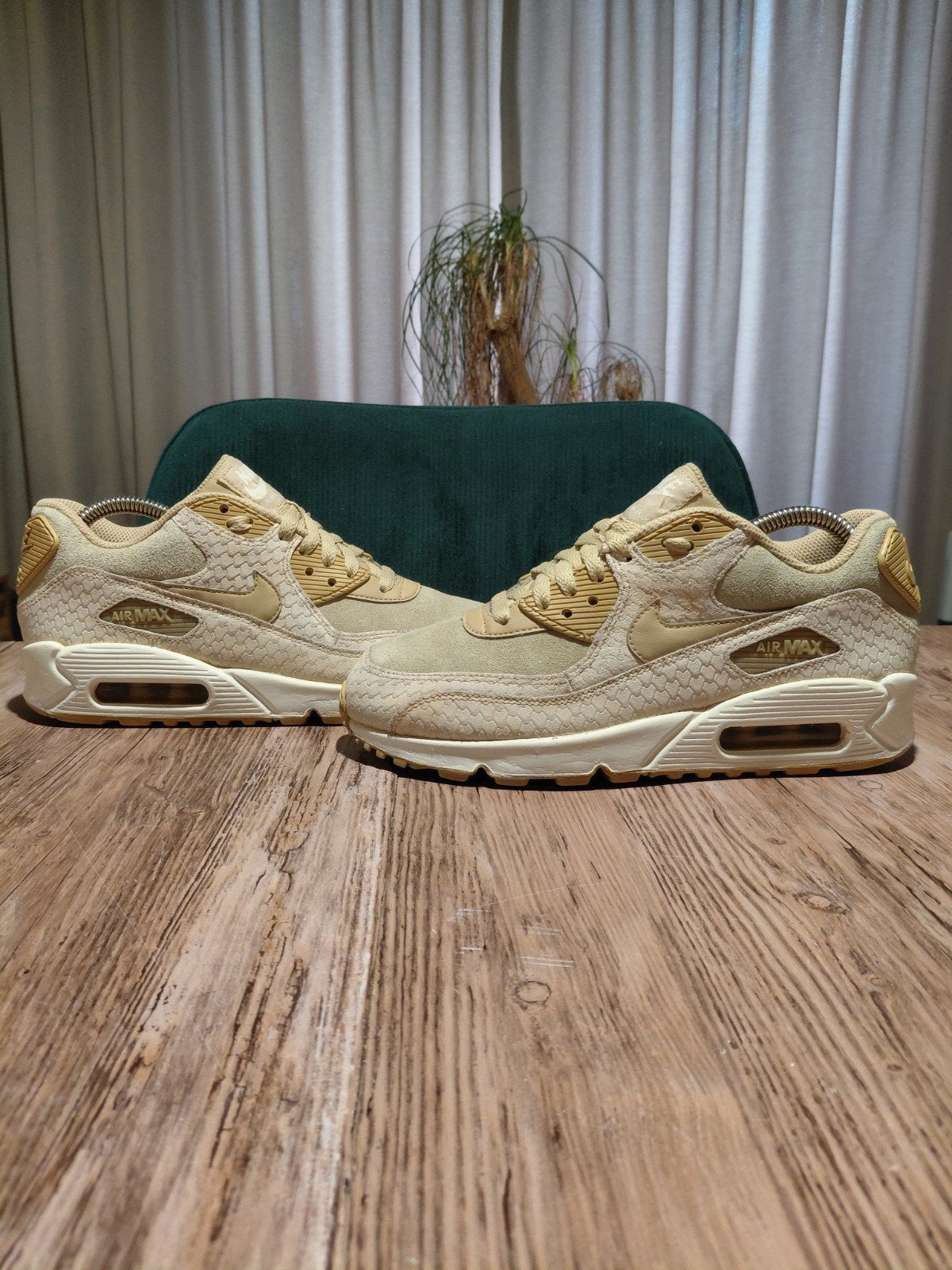 Nike Air Max 90 Premium 'Snakeskin - Linen' Size 38, Beige, Nike, Ophalen of Verzenden, Sneakers of Gympen