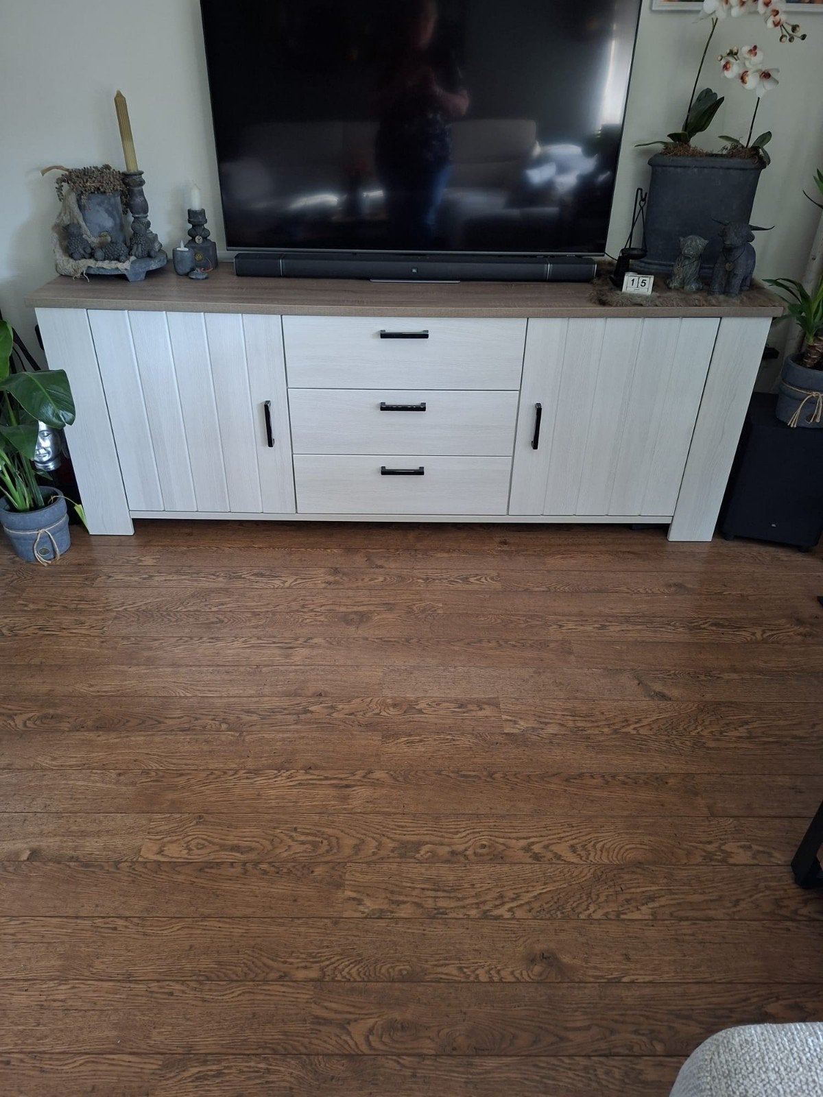 Haco Cardiff Vitrinekast en Dressoir, Ophalen, 150 tot 200 cm, Zo goed als nieuw, Modern