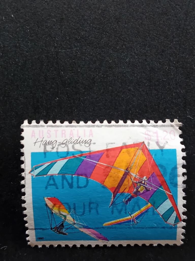 Australische postzegel hang-gliding 1990, Postzegels en Munten, Postzegels | Nederland, Ophalen of Verzenden