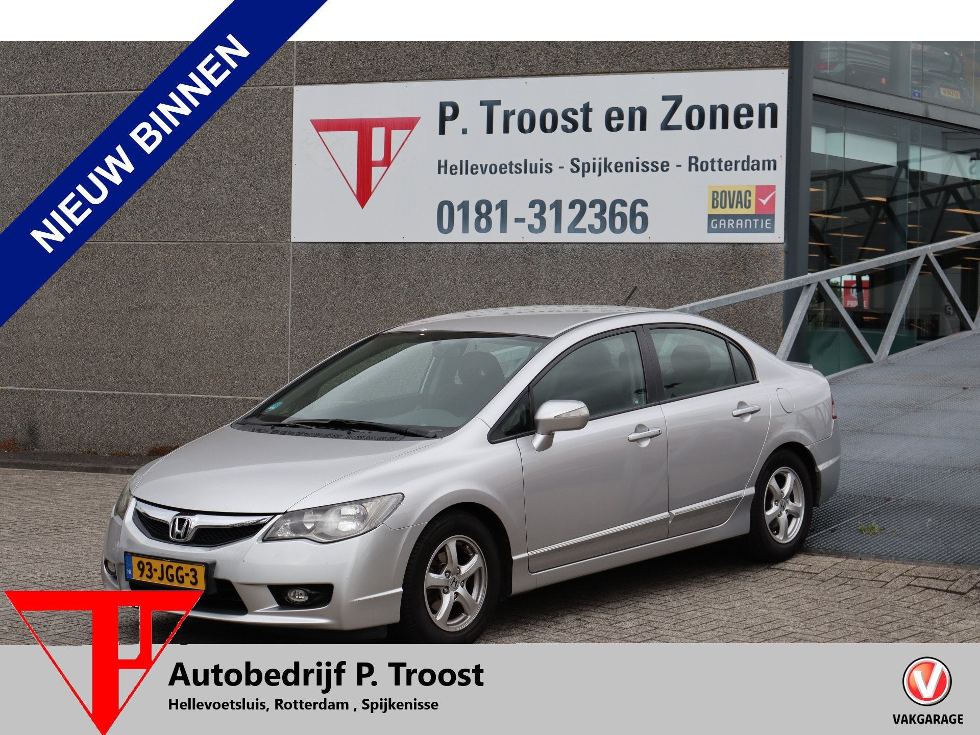 Honda Civic 1.3 Hybrid Automaat/NL Auto/Stoelverwarming/Crui, Auto's, Stof, Gebruikt, Zwart, Origineel Nederlands