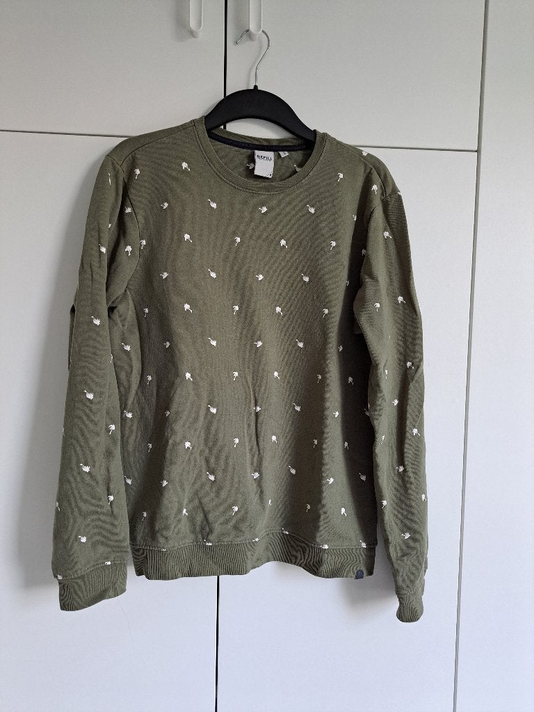 Groene sweater van Refill - heren M, Kleding | Heren, Truien en Vesten, Maat 48/50 (M), Refill, Ophalen of Verzenden, Gedragen