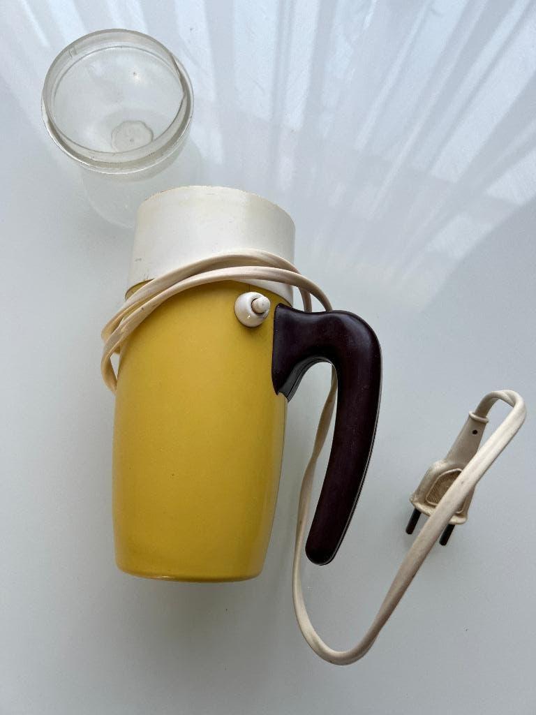 Vintage elektrische koffiemolen, Overige typen, Ophalen of Verzenden, Gebruikt, Geel