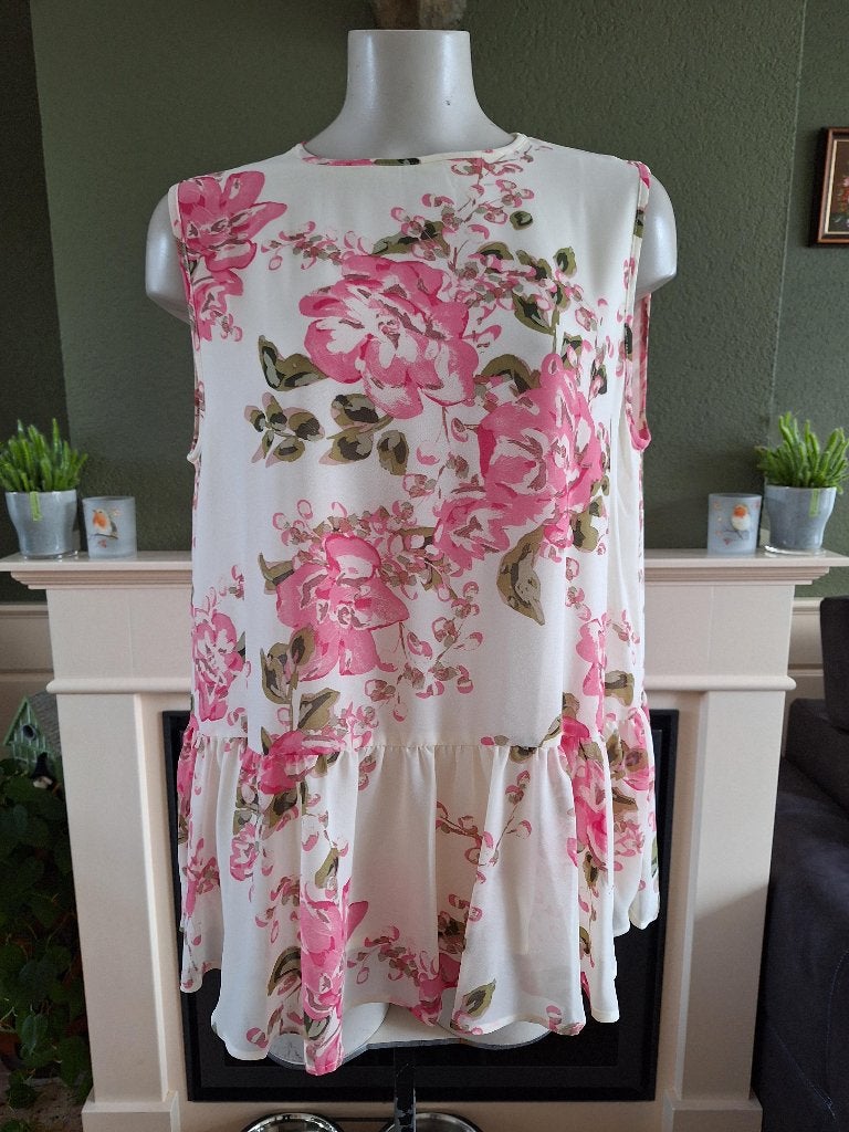 Rosemunde prachtige bloemen top XL 44, Maat 46/48 (XL) of groter, Zo goed als nieuw, Korte mouw, Rosemunde