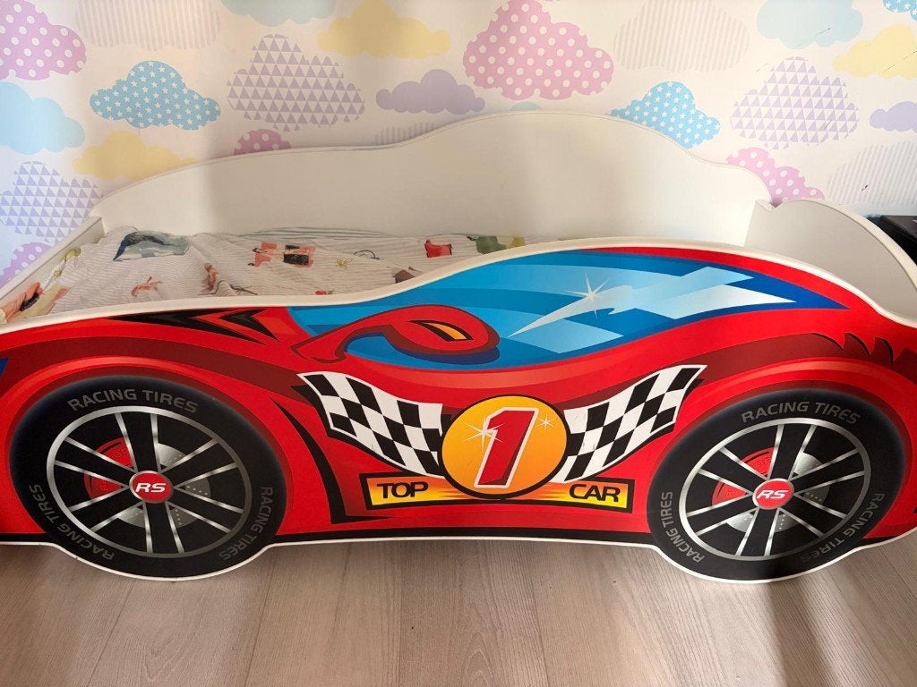 te koop racing car peuterbed, Gebruikt, 70 tot 85 cm, 140 tot 160 cm, Ophalen