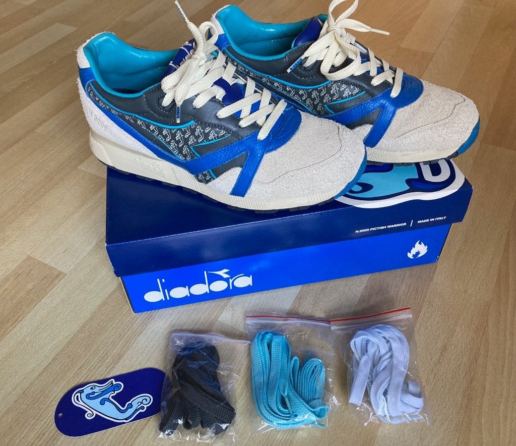 Diadora x Hanon N9000 Pictish Warrior, Blauw, Ophalen of Verzenden, Diadora, Sneakers of Gympen