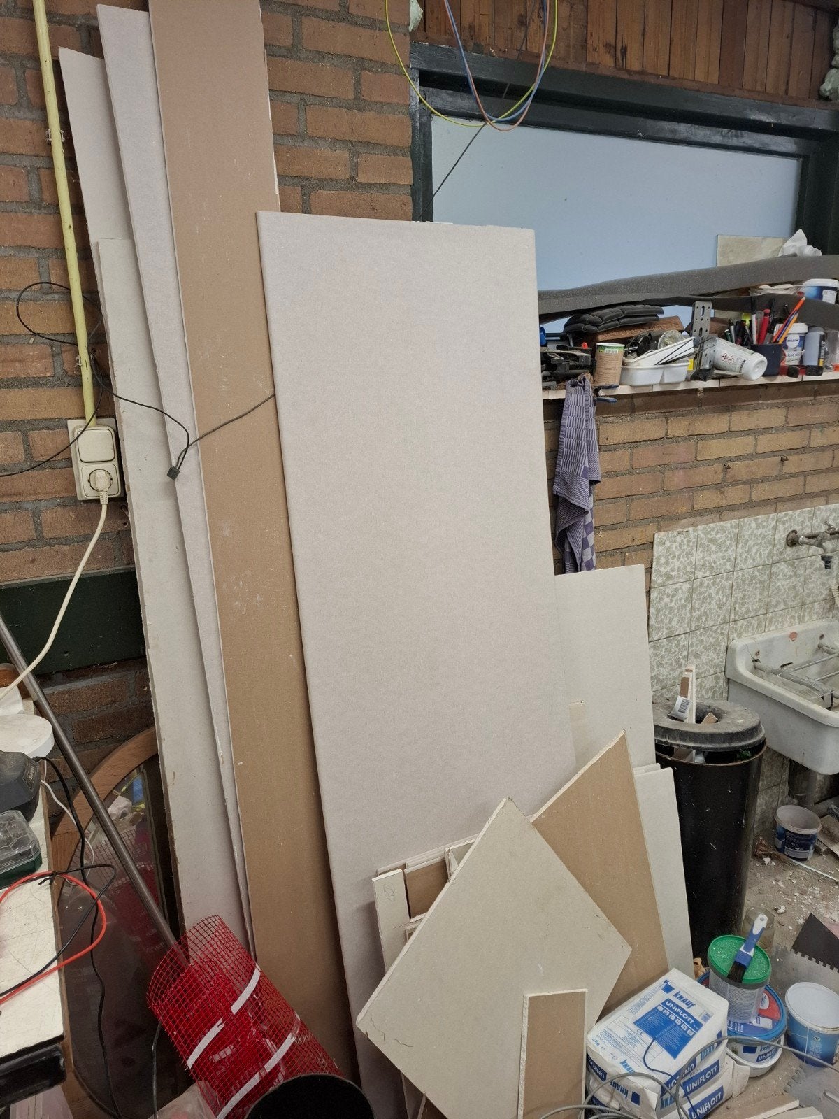 Reststukken gipsplaat, Ophalen, Gebruikt, Overige materialen, Minder dan 20 mm