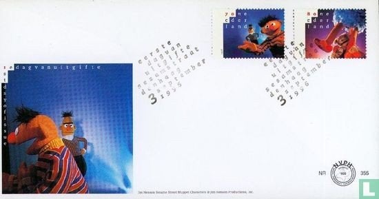 FDC E355 20 jaar Sesamstraat 1996 NL onbeschreven, Ophalen of Verzenden, Nederland