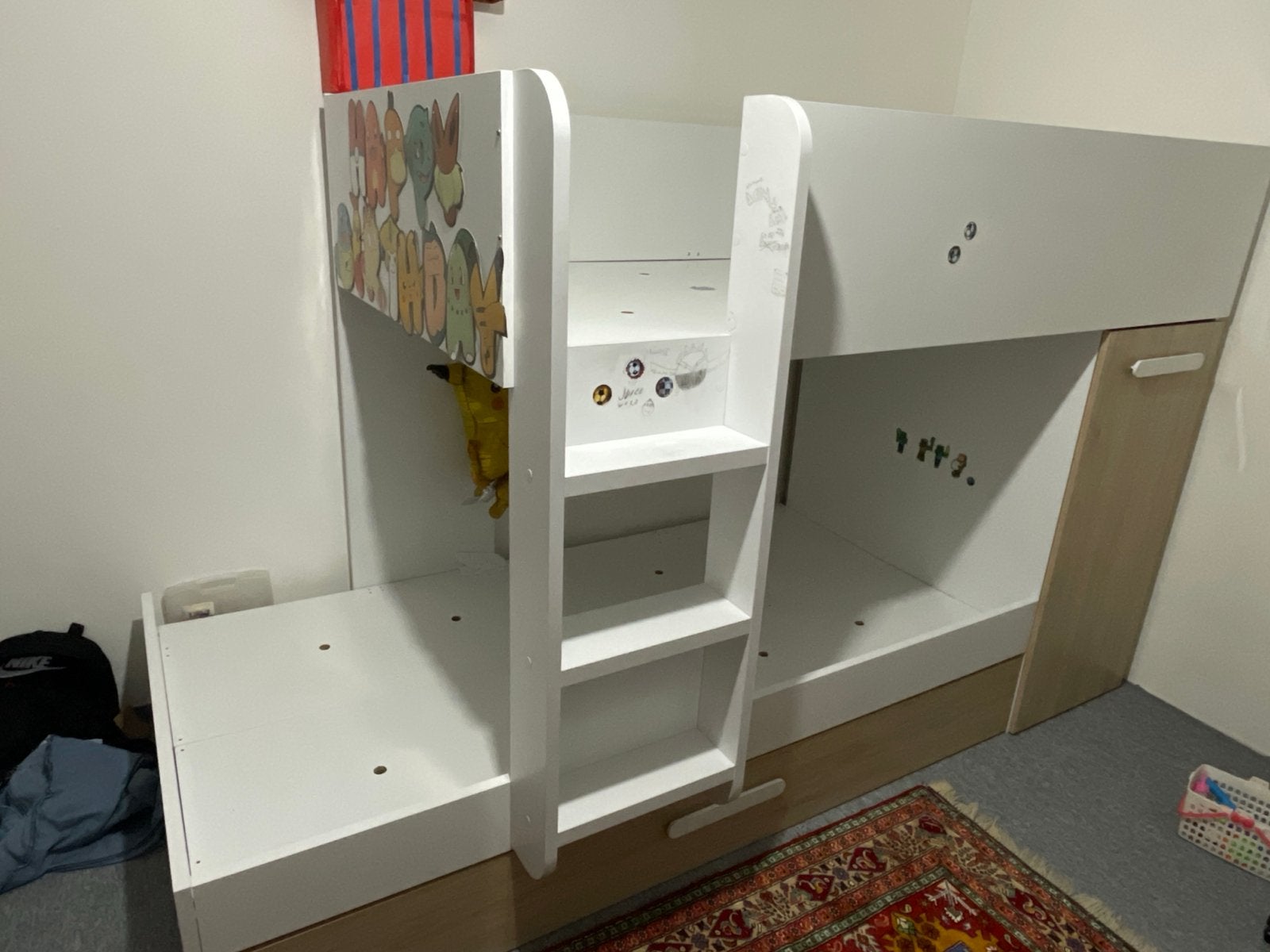 Stapelbed met opbergruimte - Ideaal voor kinderkamer, Ophalen, Gebruikt, 90 cm, 160 tot 180 cm