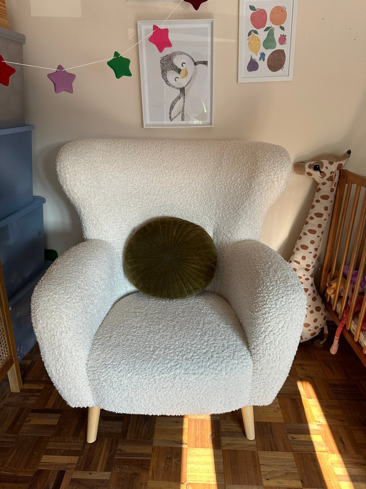 Vildsund Fauteuil off-white Teddy, Ophalen, Zo goed als nieuw, Stof, 50 tot 75 cm