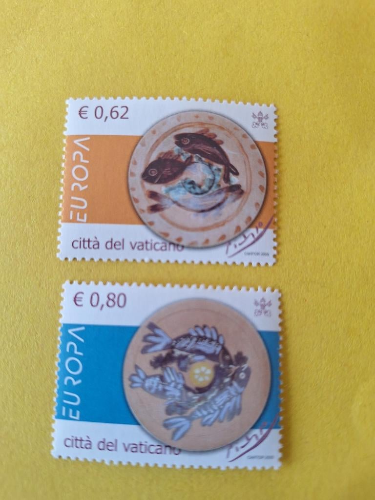 Vaticaanstad: mi. 1521/22. Europazegels 2004. Gastronomie., Ophalen of Verzenden, Overige landen, Postfris