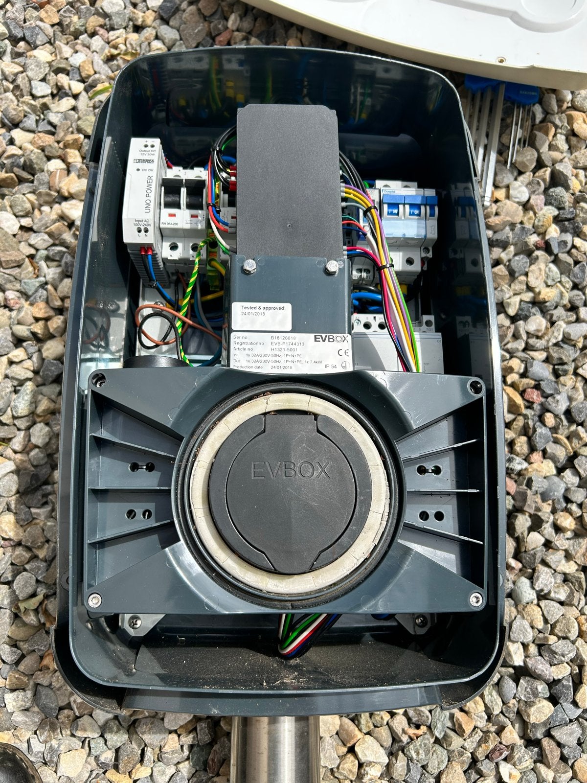 EVBox 11kw + Laadpaal, Ophalen, Gebruikt, Laadpaal