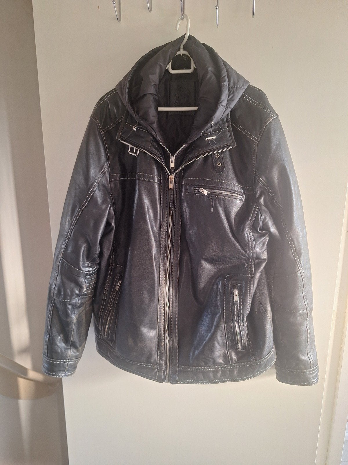 Leren jas XXXL, Ophalen of Verzenden, Zo goed als nieuw, Overige maten, Zwart