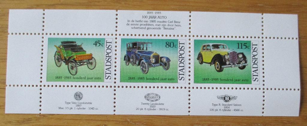 Stadspost Eindhoven, blokje 100 jaar Auto's, Verzenden, Na 1940, Postfris