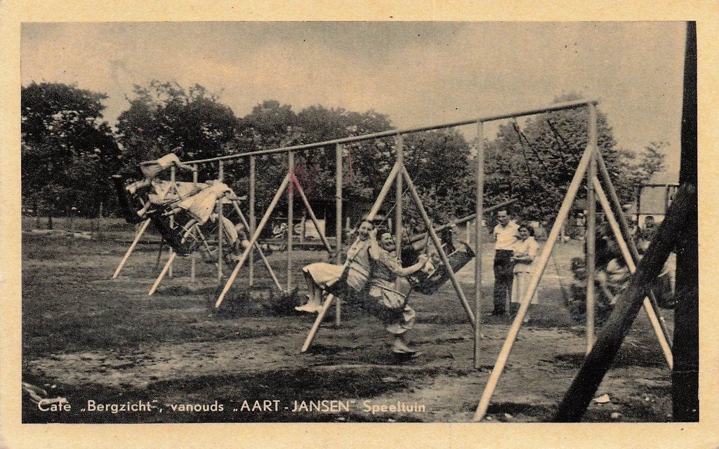 AZ841 Cafe Bergzicht Maarn Speeltuin jaren 50, Verzenden, 1940 tot 1960, Gelopen, Utrecht