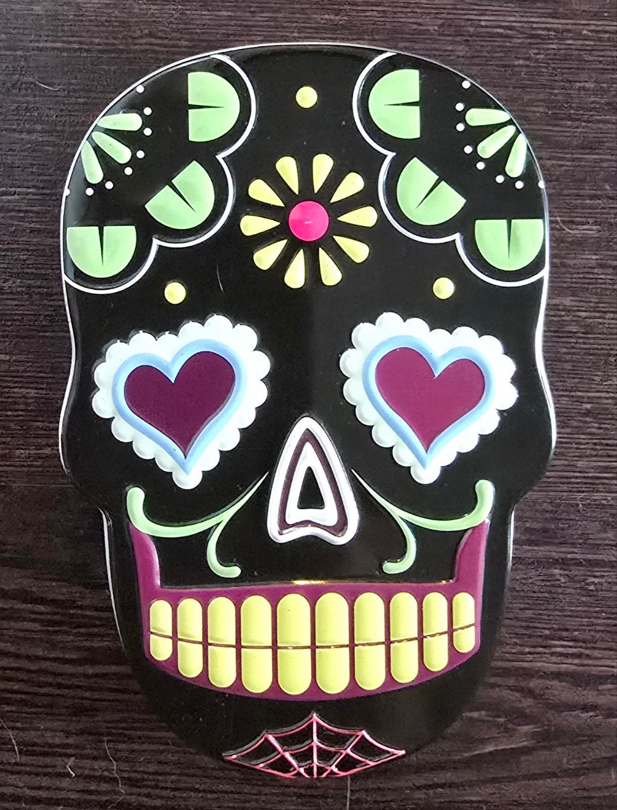 Halloween Doodshoofd Blikje - Snoep of Decoratie, Ophalen of Verzenden, Gebruikt, Versiering, Halloween of Griezel