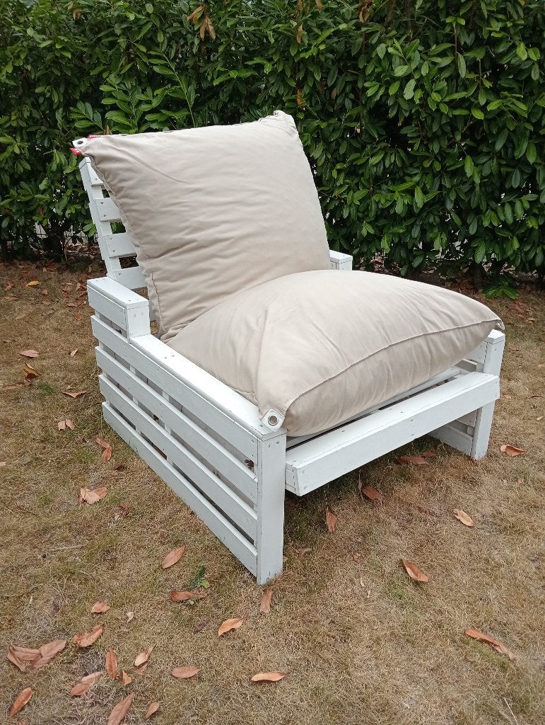 Big Pillows loungestoel wit, Ophalen, Gebruikt, Hout