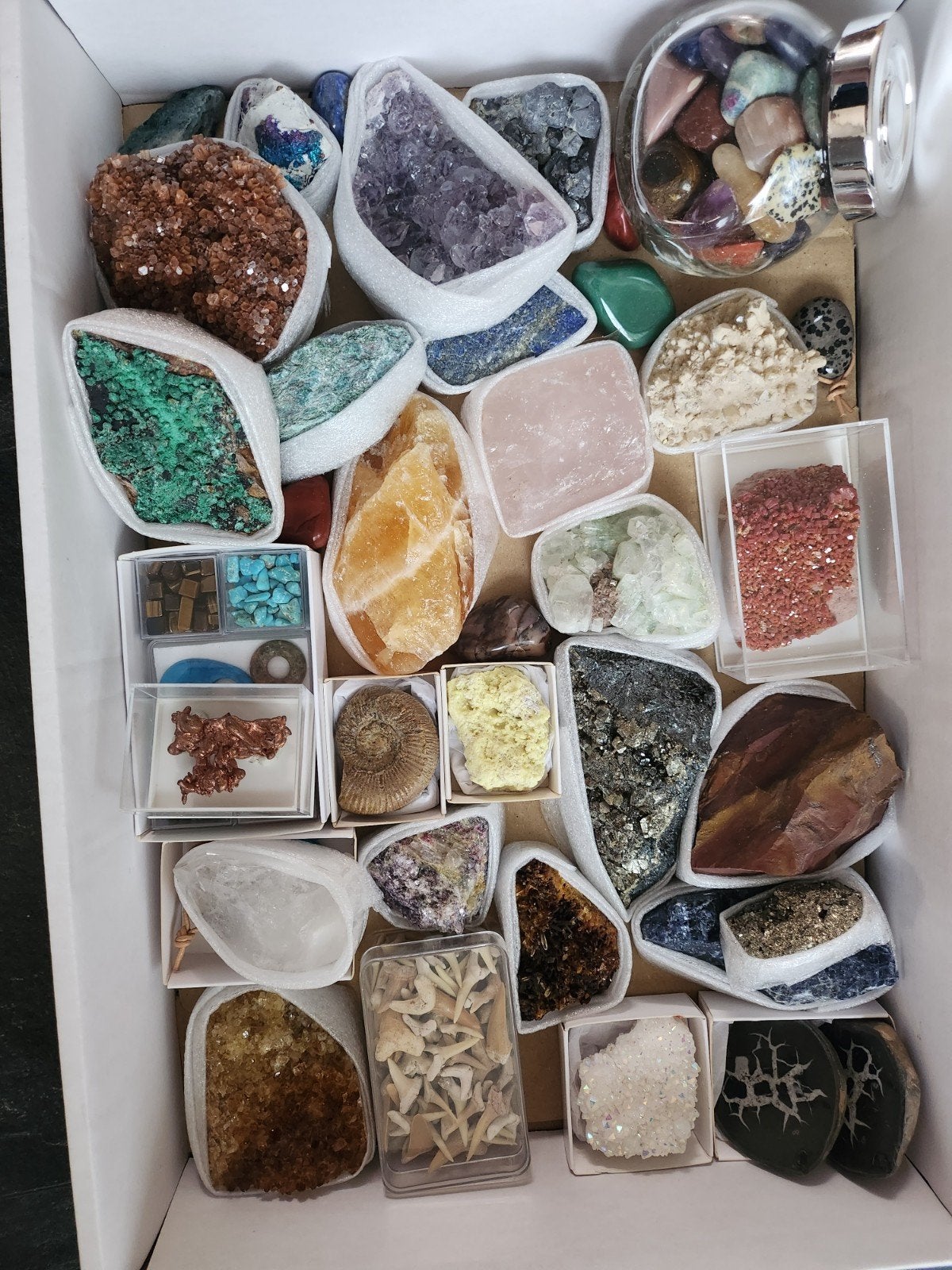 Grote collectie mineralen, fossielen en edelstenen, Verzamelen, Mineralen en Fossielen, Ophalen of Verzenden