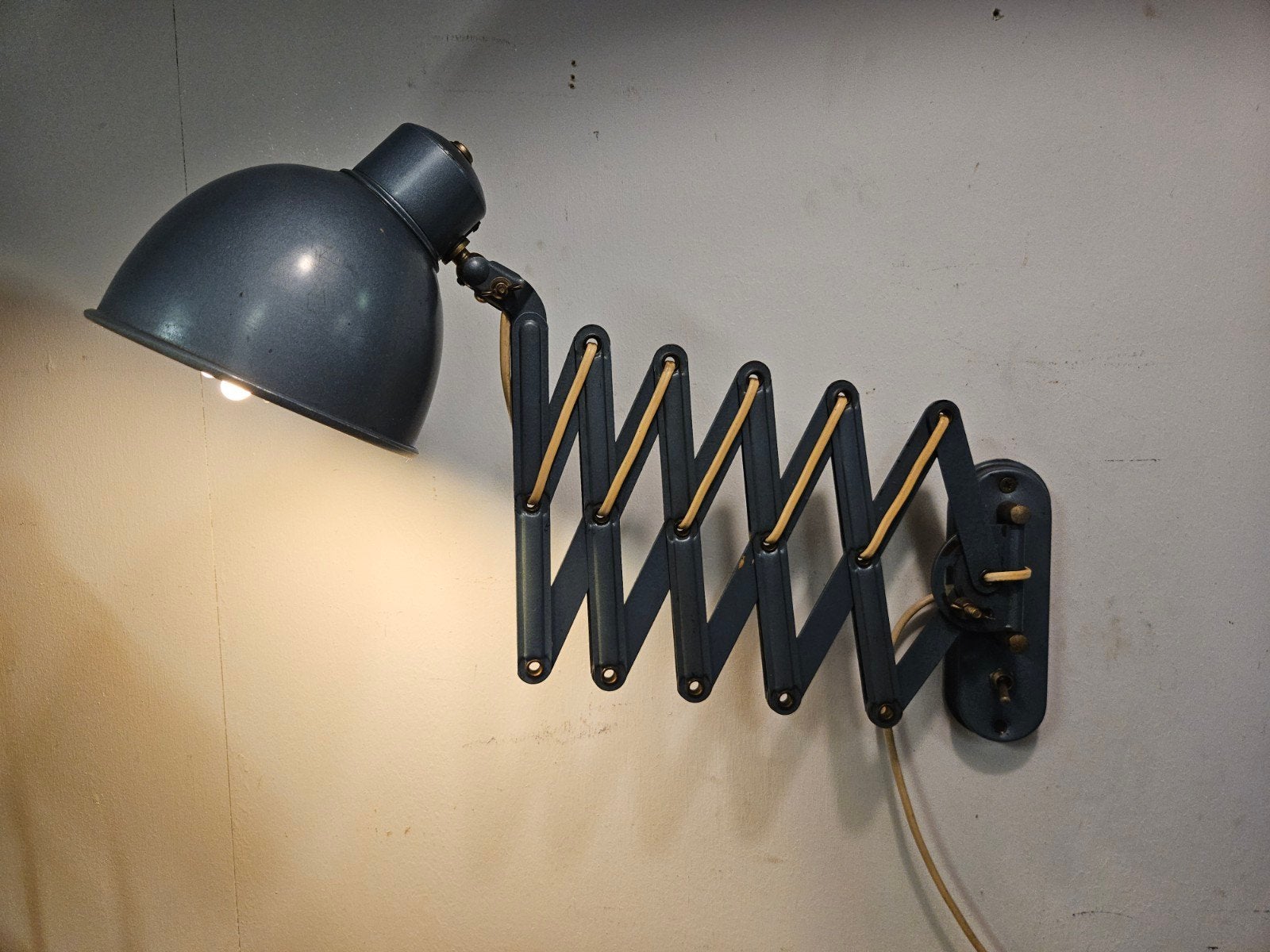 Vintage Bauhaus Schaar-/Harmonicalamp, Jaren '30-'40, Ophalen